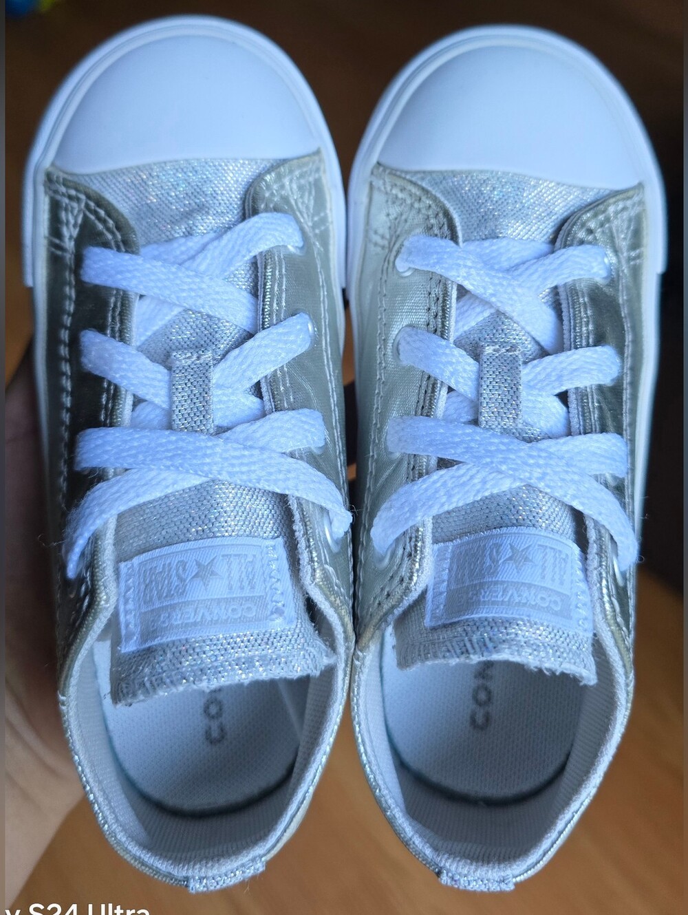 Sz 10 Toddler Girl's CONVERSE CTAS DAINTY LUCKY METALLIC Casual Shoes - Picture 6 of 8